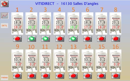 Interface du logiciel Vinitherm